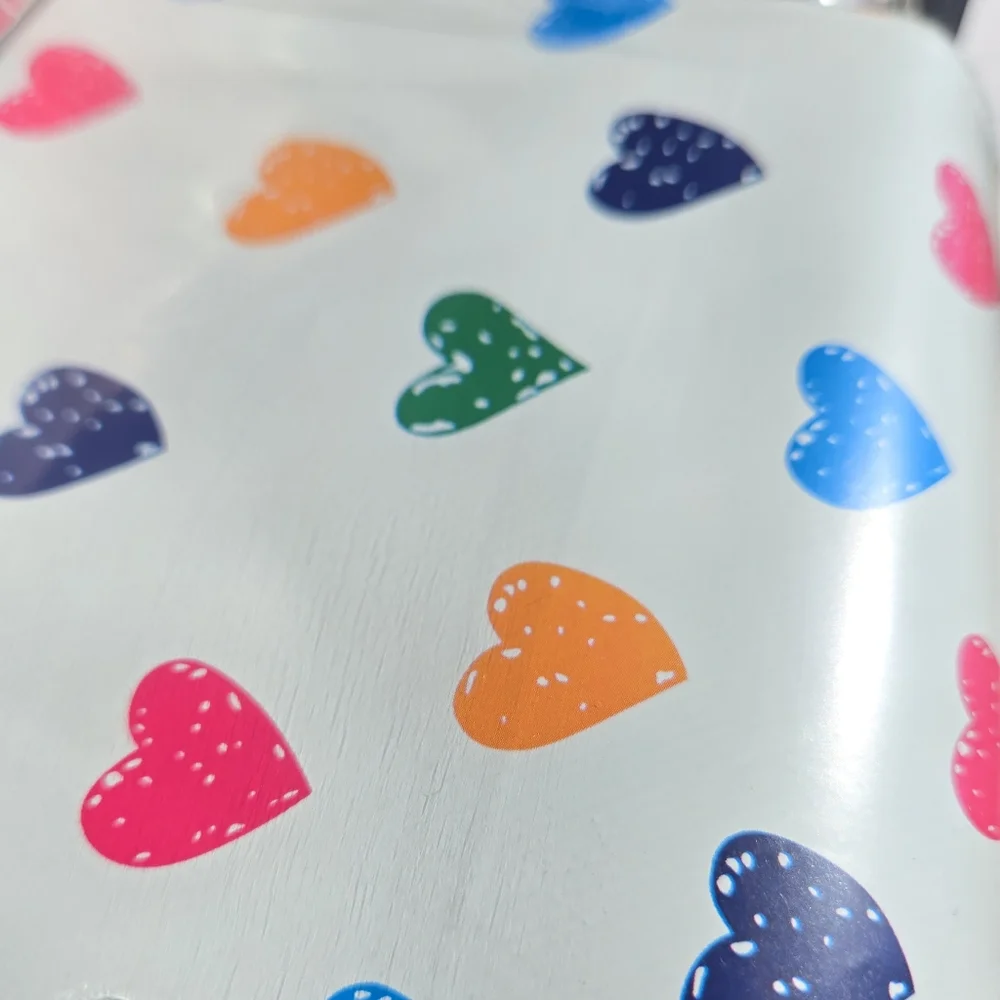 Mylar Colorful Heart Pattern Polymailer White with Multi Hearts Office Supply